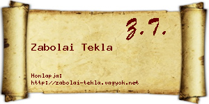 Zabolai Tekla névjegykártya